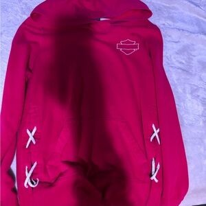 Harley-Davidson Pink Hoodie with White Details